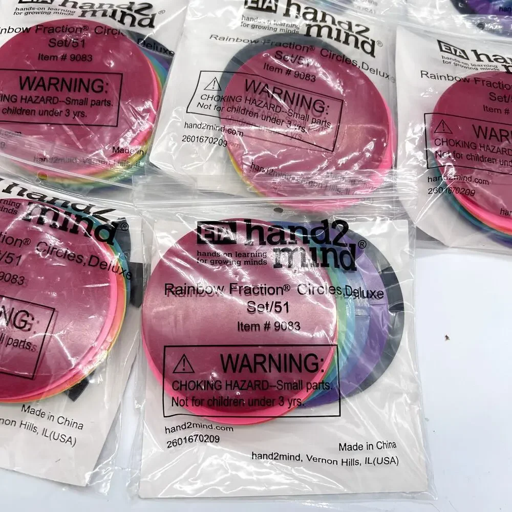 New Hand2Mind Rainbow Fraction Circles Deluxe Set Math Manipulative Lot of 14